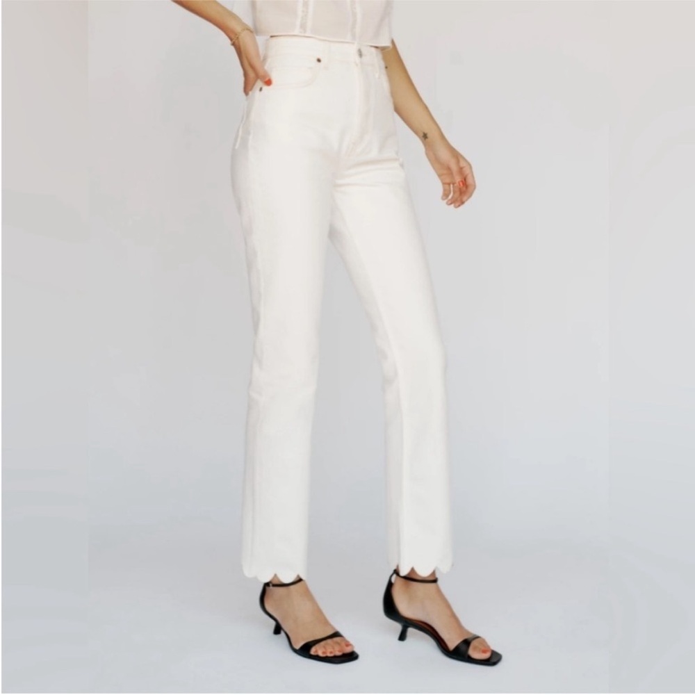 Reformation High Rise White Jeans